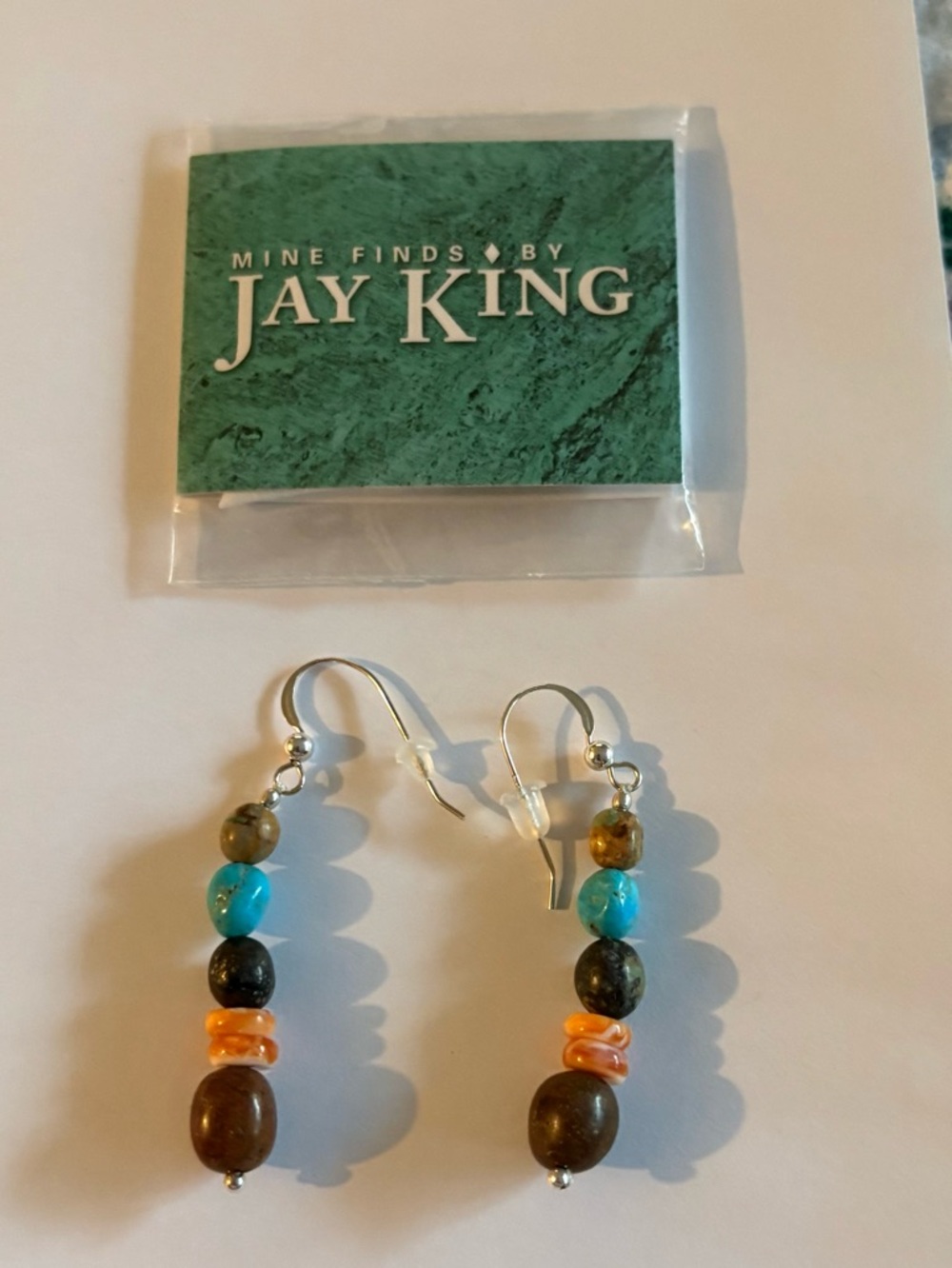 Jay King Turquoise & Spiny Oyster Beaded Drop Earrings